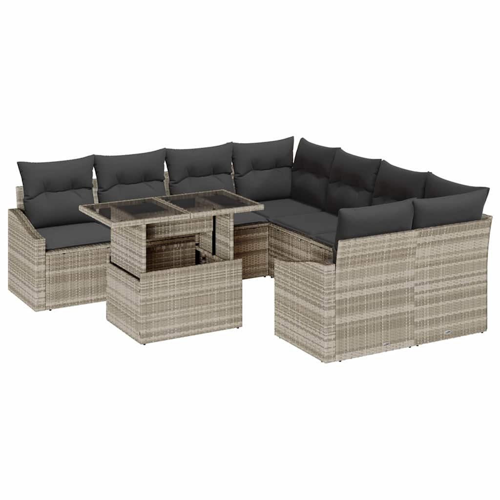 Zestaw Sof na Ogród 9 pcs Jasnoszary 100 x 55 x 73 cm Lumarko!