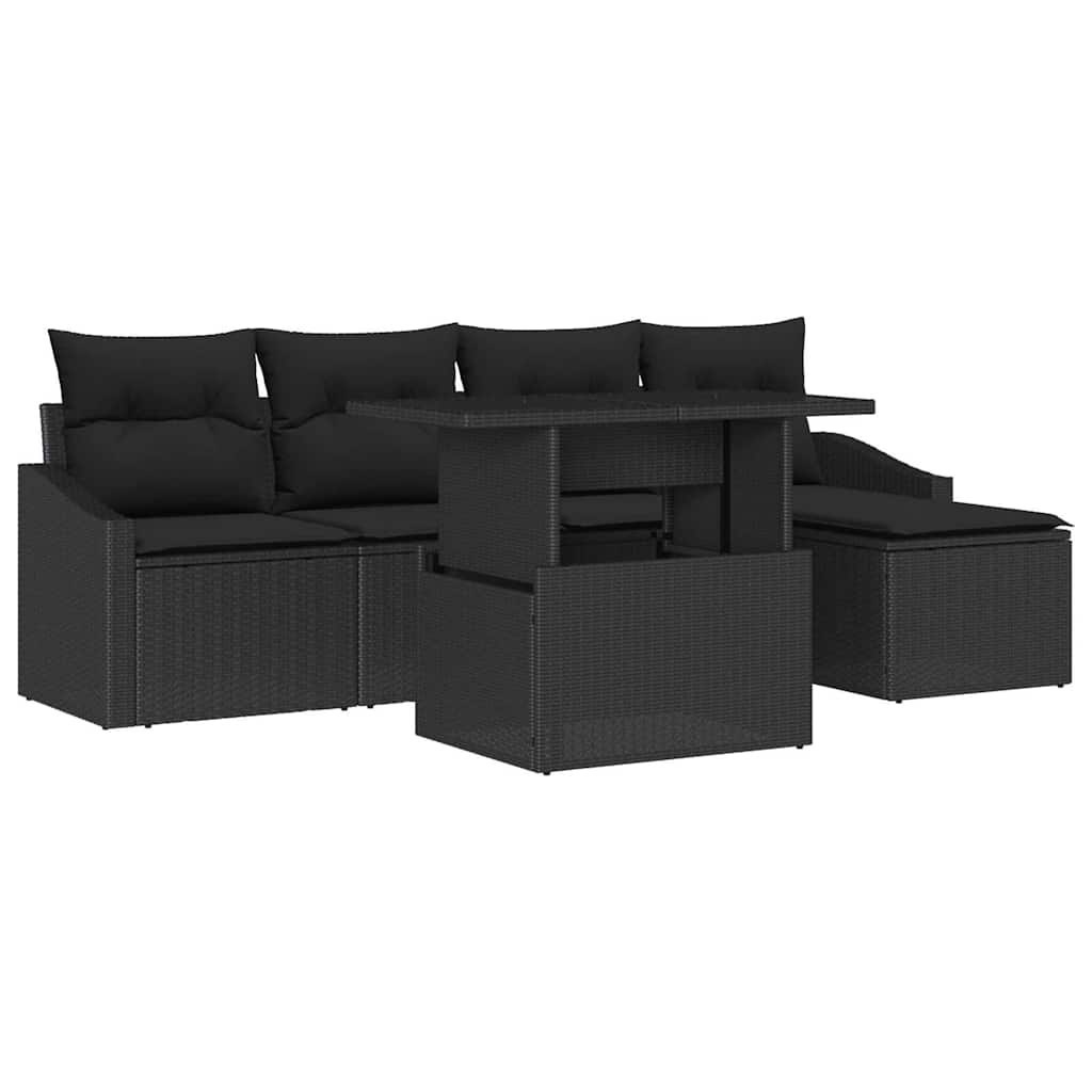 Zestaw Sof na Ogród z poduszką 6 pcs Czarny Lumarko!