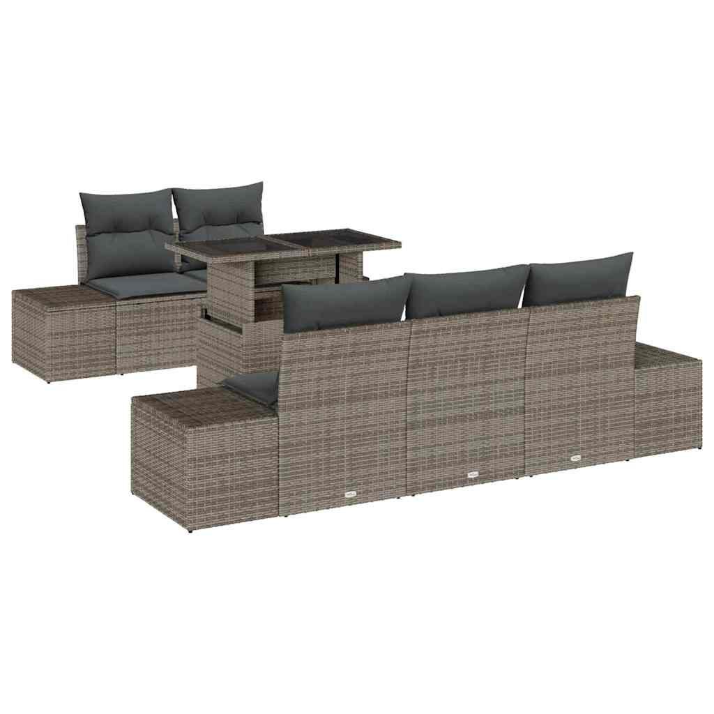 Zestaw Sof na Ogród z poduszką 6 pcs Szary 100 x 55 x 73 cm Lumarko!
