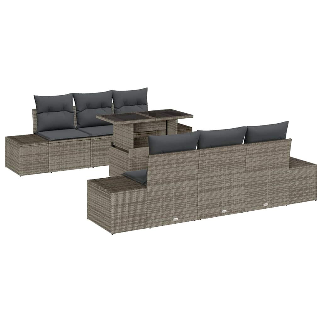 Zestaw Sof na Ogród z poduszką 7 pcs Szary 100 x 55 x 73 cm Lumarko!