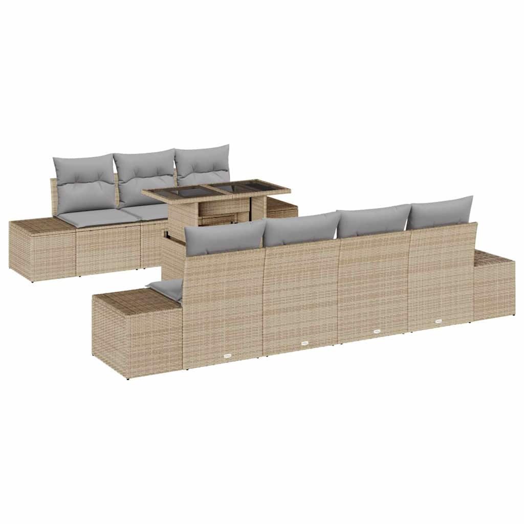 Zestaw Sof na Ogród 8 pcs beżowo-jasnoszary 100 x 55 x 73 cm Lumarko!