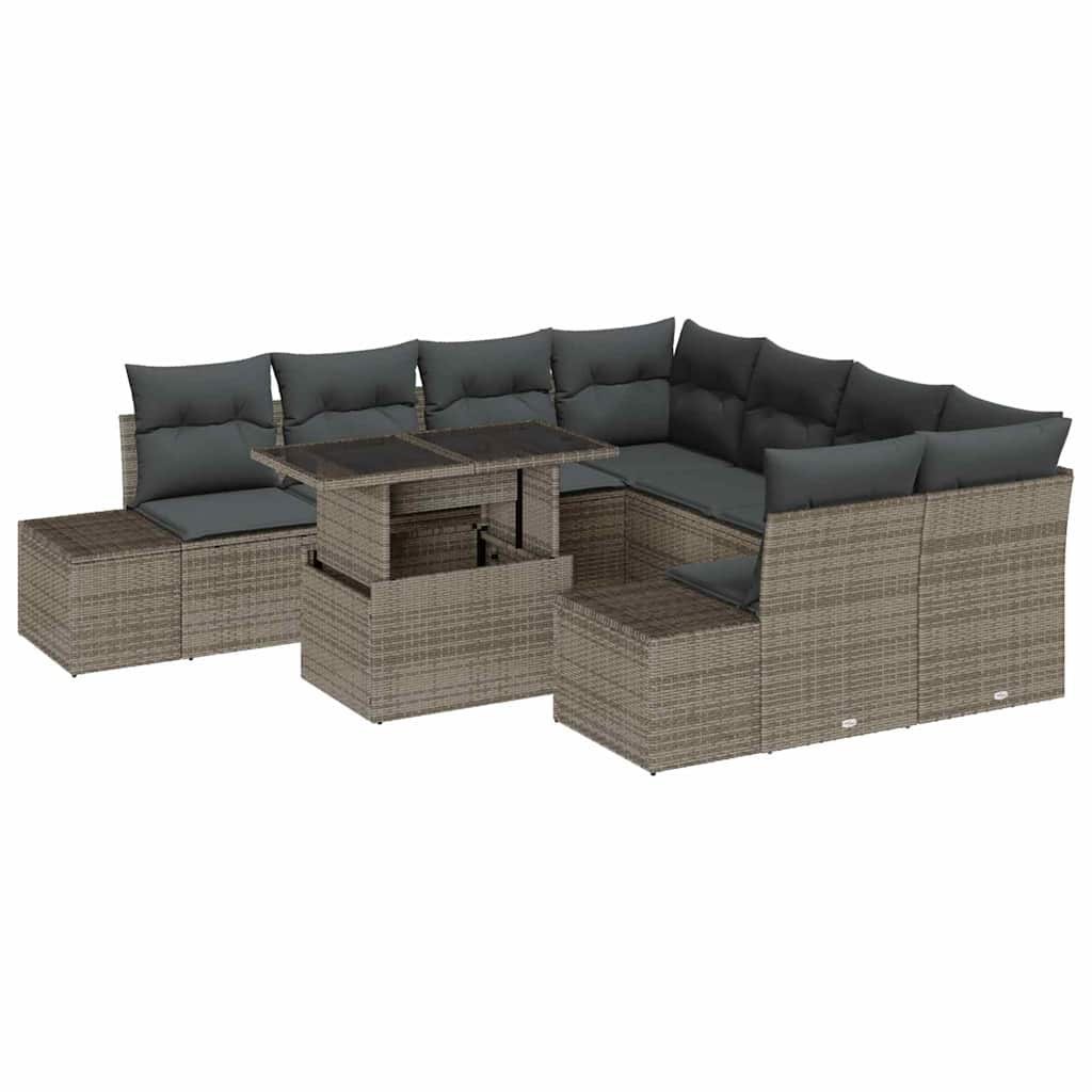 Zestaw Sof na Ogród z poduszką 9 pcs Szary 100 x 55 x 73 cm Lumarko!