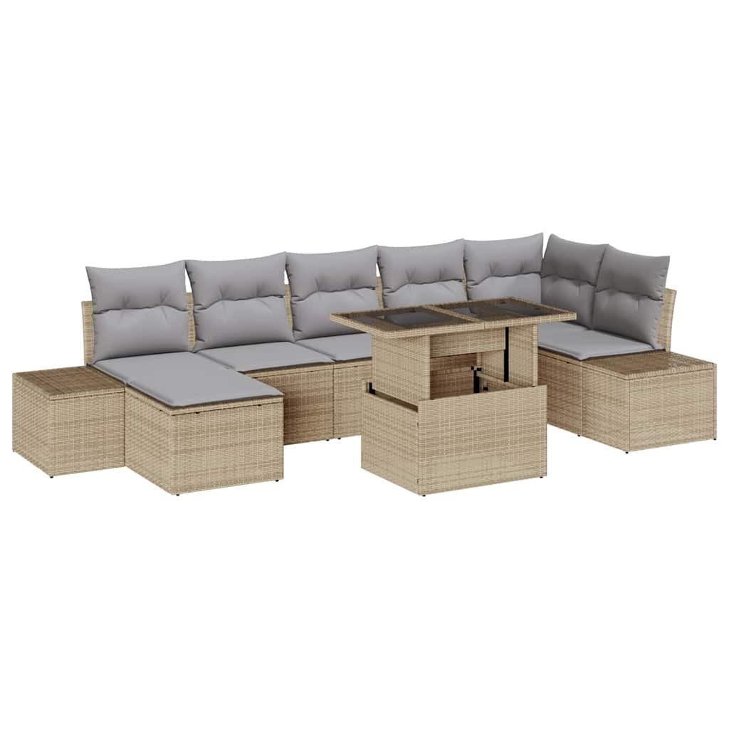Zestaw Sof na Ogród z poduszką 8 pcs beżowo-jasnoszary Lumarko!