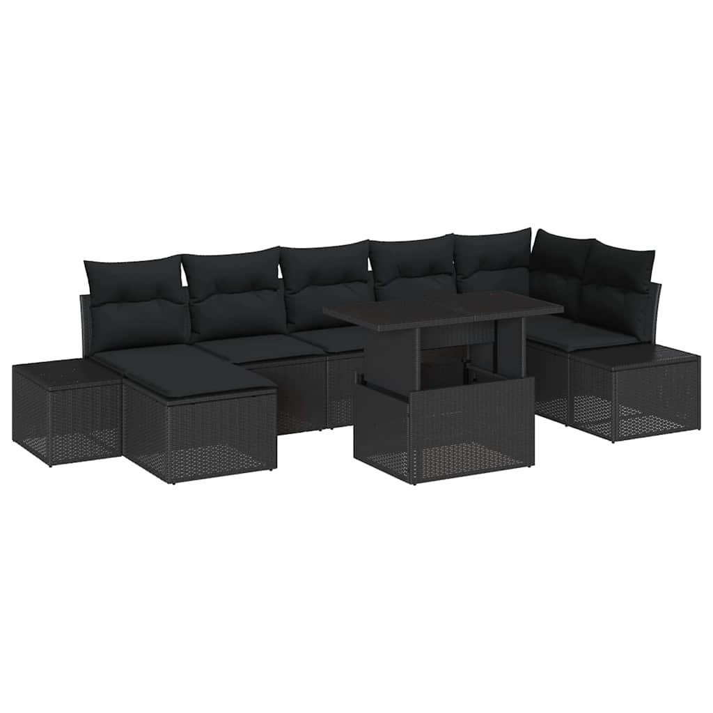 Zestaw Sof na Ogród z poduszką 8 pcs Czarny Lumarko!