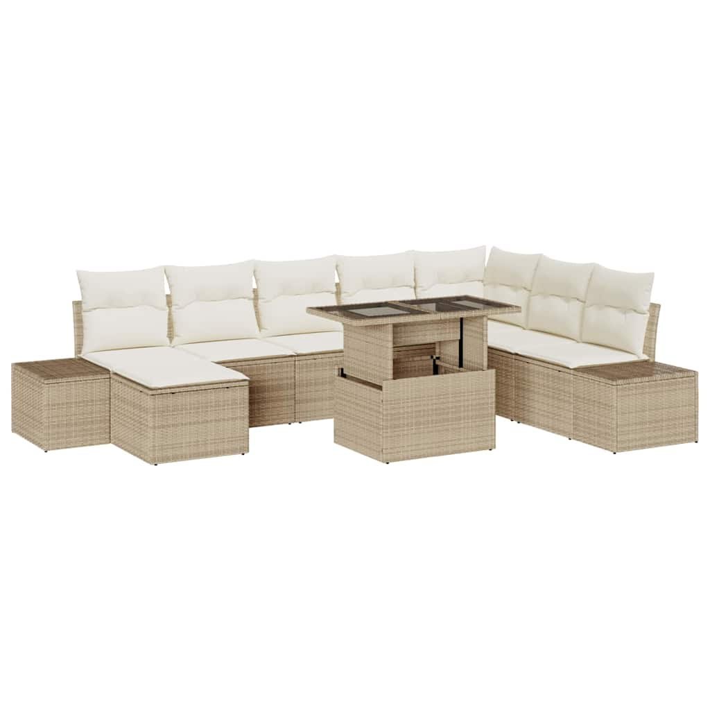 Zestaw Sof na Ogród z poduszką 9 pcs beżowo-kremowy Lumarko!