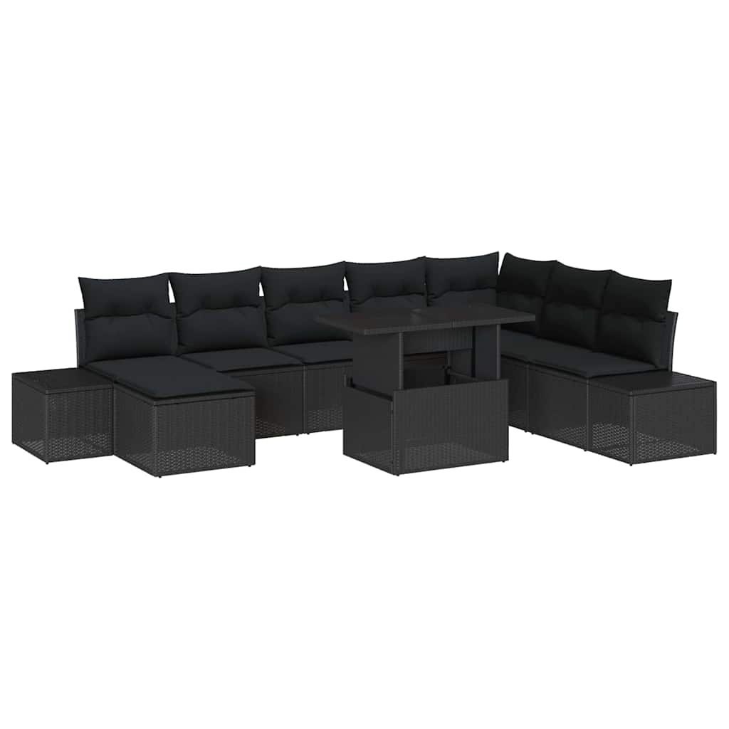 Zestaw Sof na Ogród z poduszką 9 pcs Czarny Lumarko!