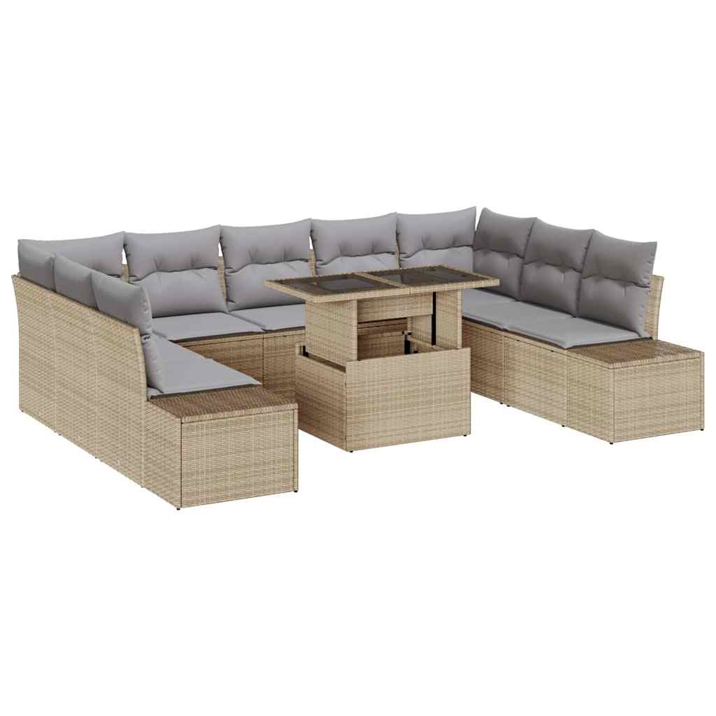 Zestaw Sof na Ogród 10 pcs beżowo-jasnoszary 100 x 55 x 73 cm Lumarko!