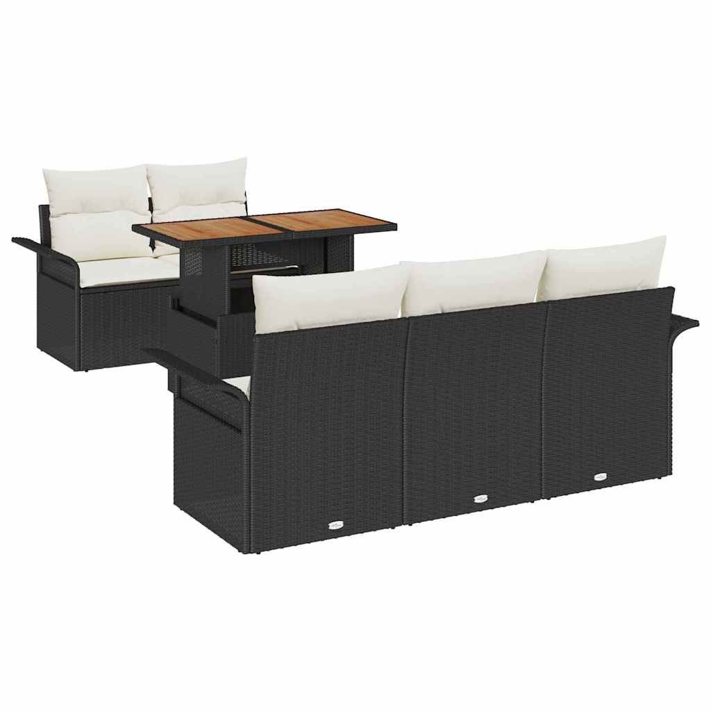 Zestaw Sof na Ogród 6 pcs Czarny i kremowy 100 x 55 x 73 cm Lumarko!