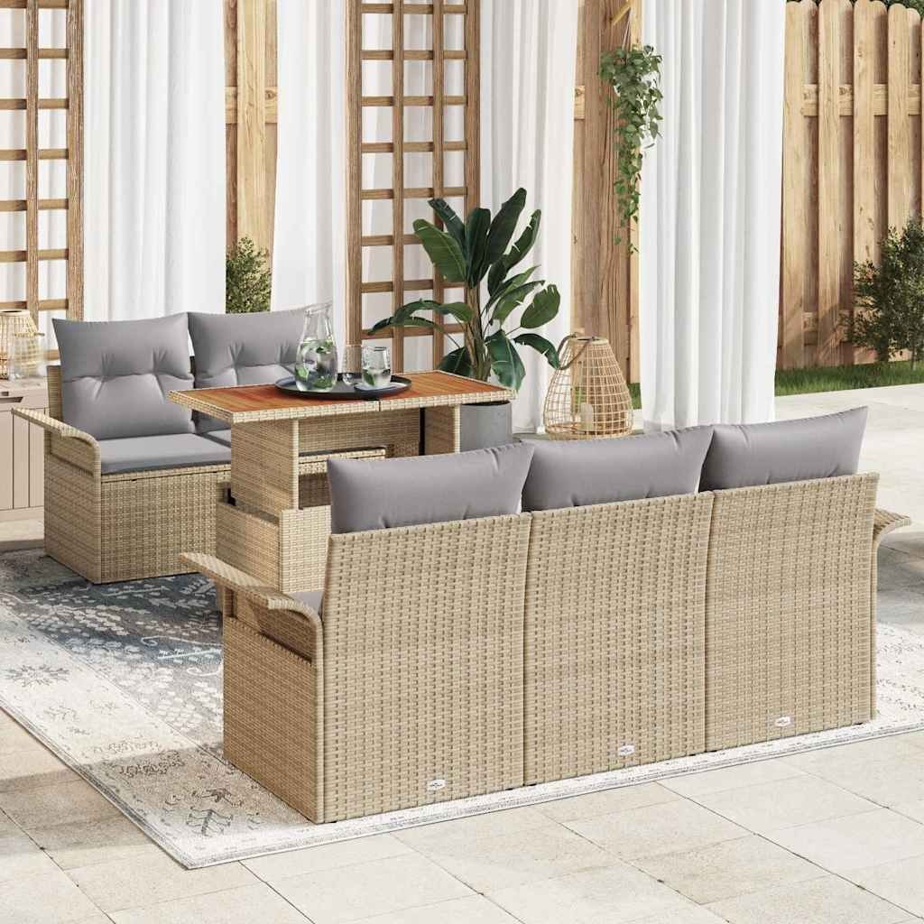 Zestaw Sof na Ogród 6 pcs beżowo-jasnoszary 100 x 55 x 73 cm Lumarko!