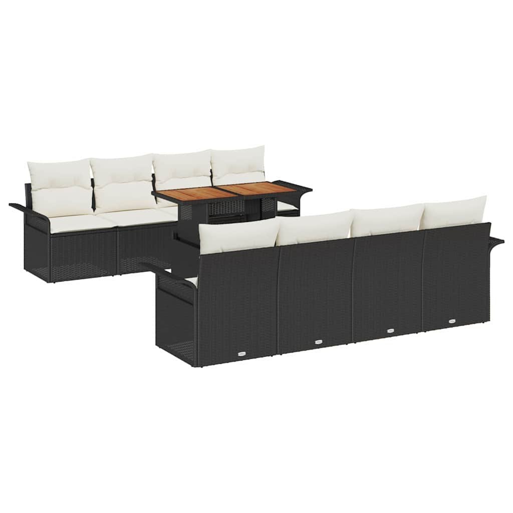 Zestaw Sof na Ogród 7 pcs Czarny i kremowy 100 x 55 x 73 cm Lumarko!