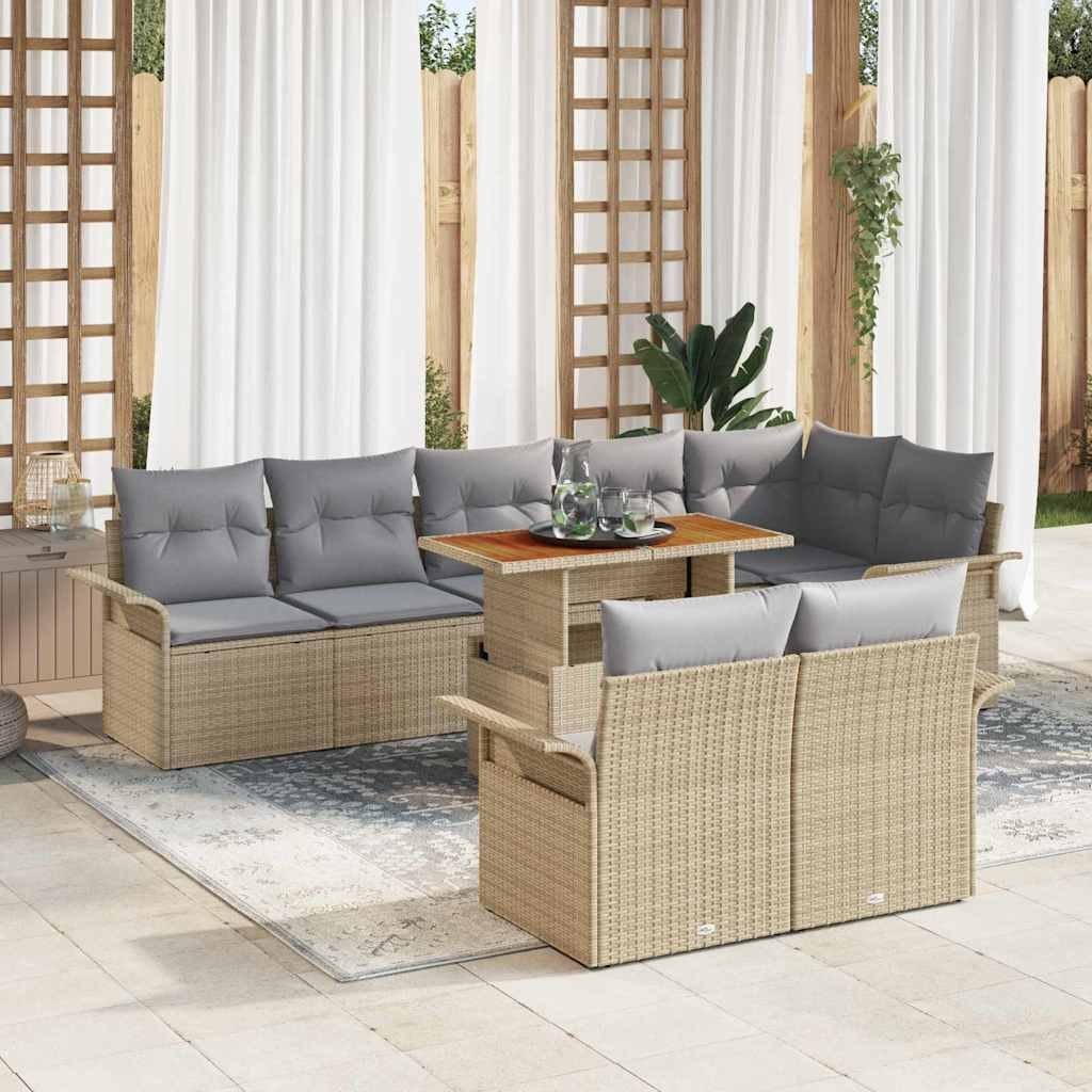 Zestaw Sof na Ogród 9 pcs beżowo-jasnoszary 100 x 55 x 73 cm Lumarko!