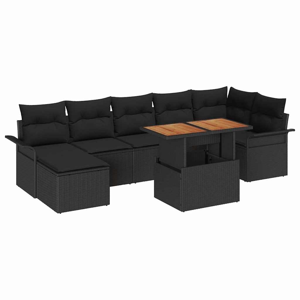 Zestaw Sof na Ogród z poduszką 8 pcs Czarny Lumarko!