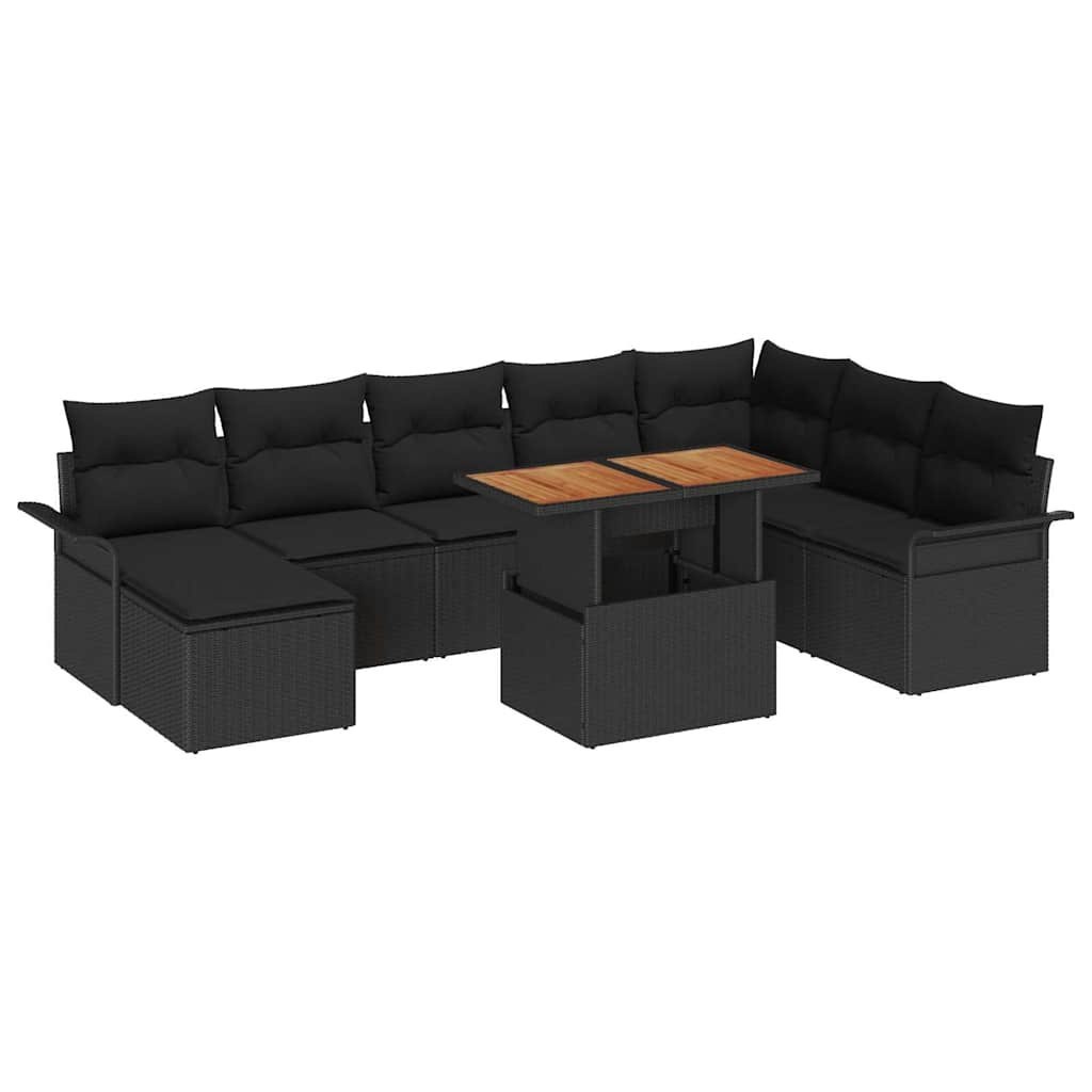 Zestaw Sof na Ogród z poduszką 9 pcs Czarny Lumarko!