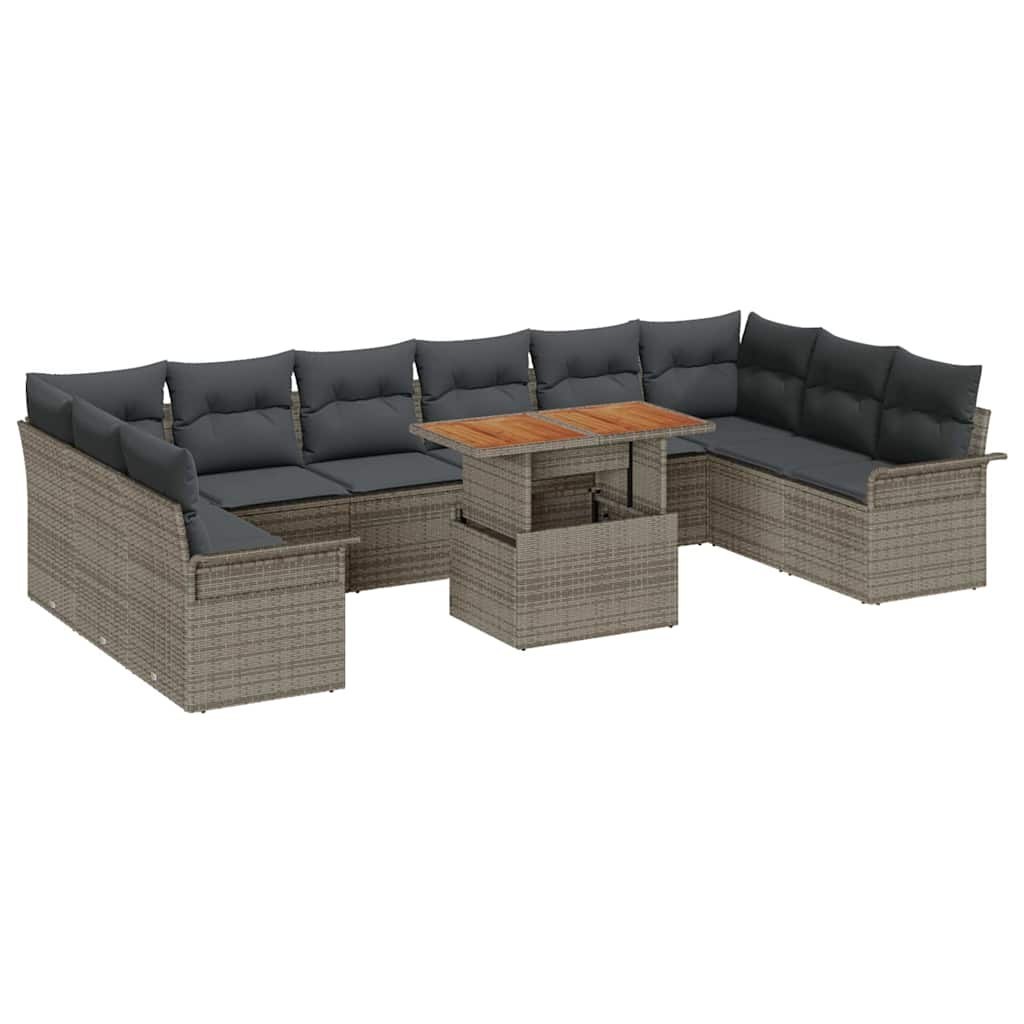 Zestaw Sof na Ogród z poduszką 11 pcs Szary 100 x 55 x 73 cm Lumarko!