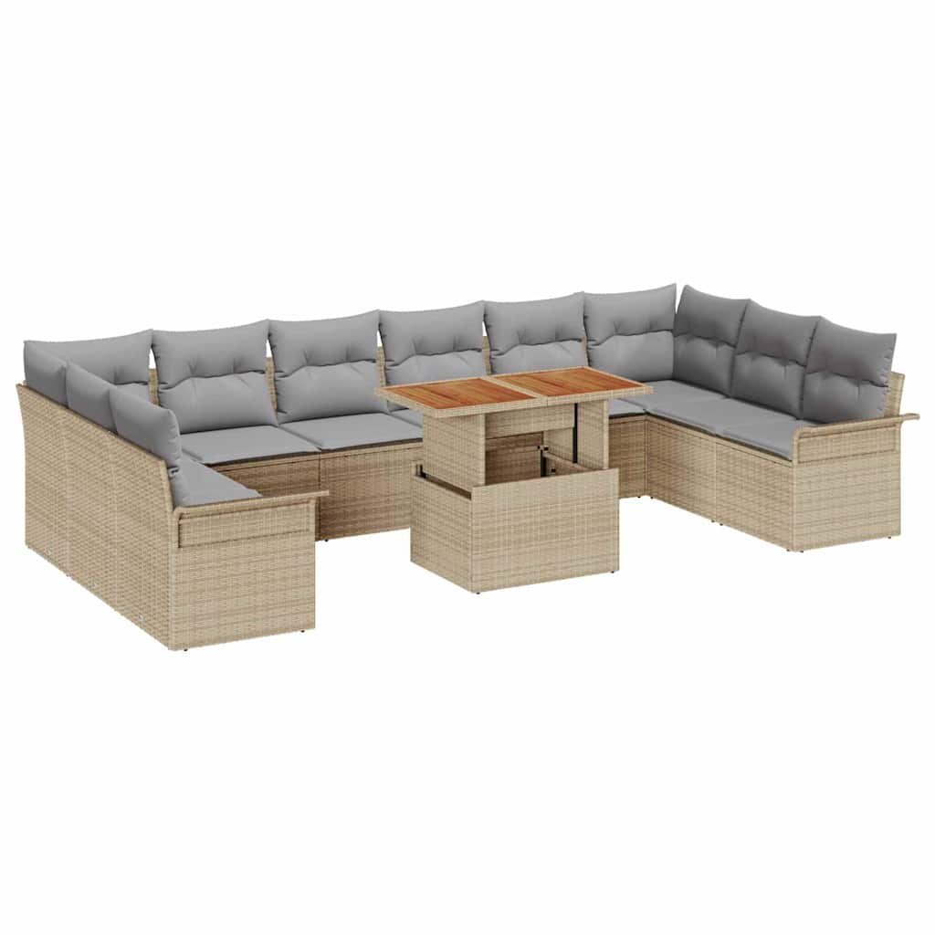 Zestaw Sof na Ogród 11 pcs beżowo-jasnoszary 100 x 55 x 73 cm Lumarko!