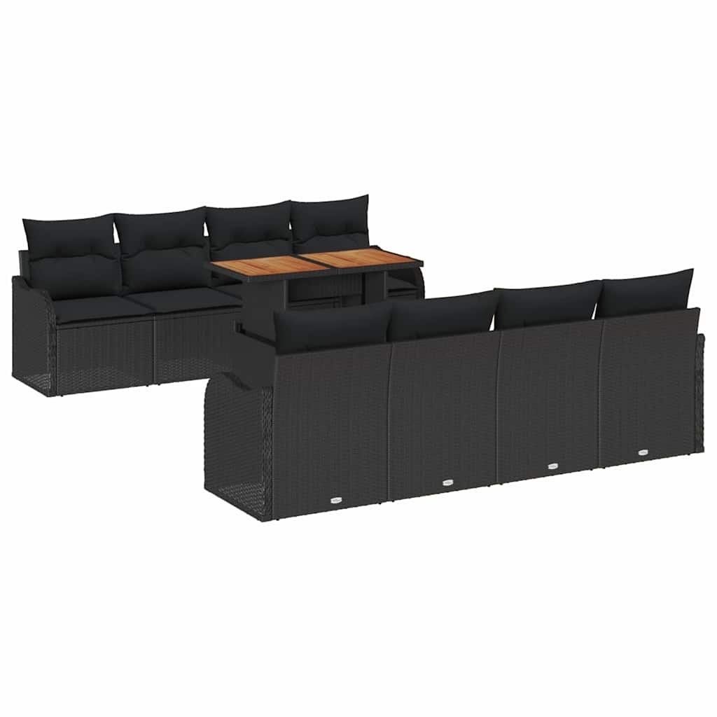 Zestaw Sof na Ogród z poduszką 7 pcs Czarny 100 x 55 x 73 cm Lumarko!