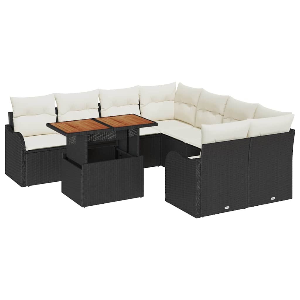 Zestaw Sof na Ogród 7 pcs Czarny i kremowy 100 x 55 x 73 cm Lumarko!