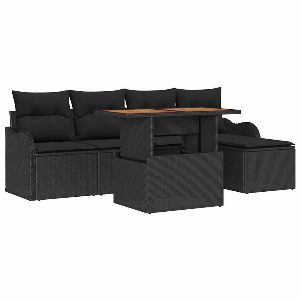 Zestaw Sof na Ogród z poduszką 6 pcs Czarny Lumarko!
