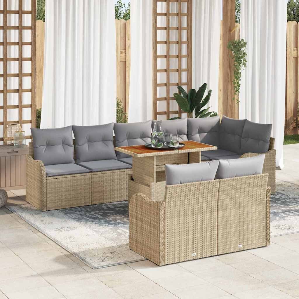 Zestaw Sof na Ogród 9 pcs beżowo-jasnoszary 100 x 55 x 73 cm Lumarko!
