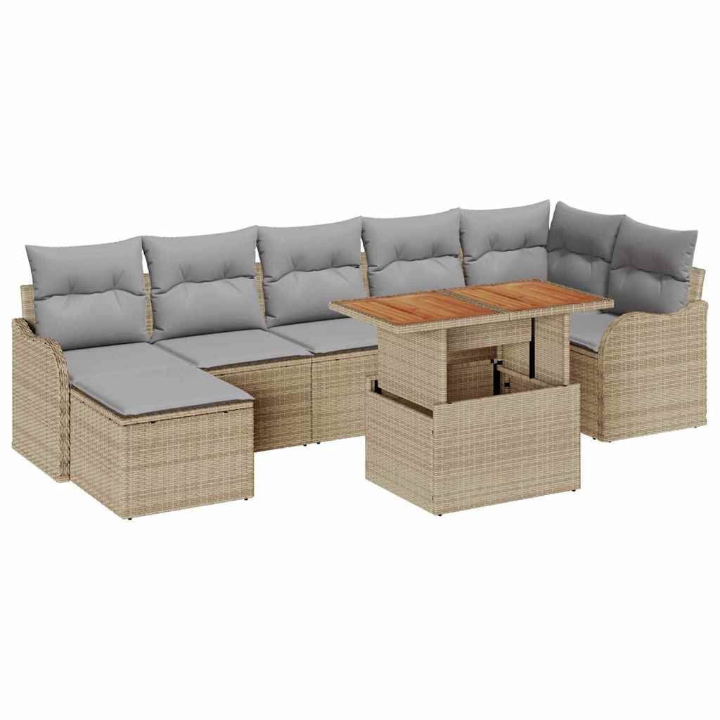 Zestaw Sof na Ogród z poduszką 8 pcs beżowo-jasnoszary Lumarko!