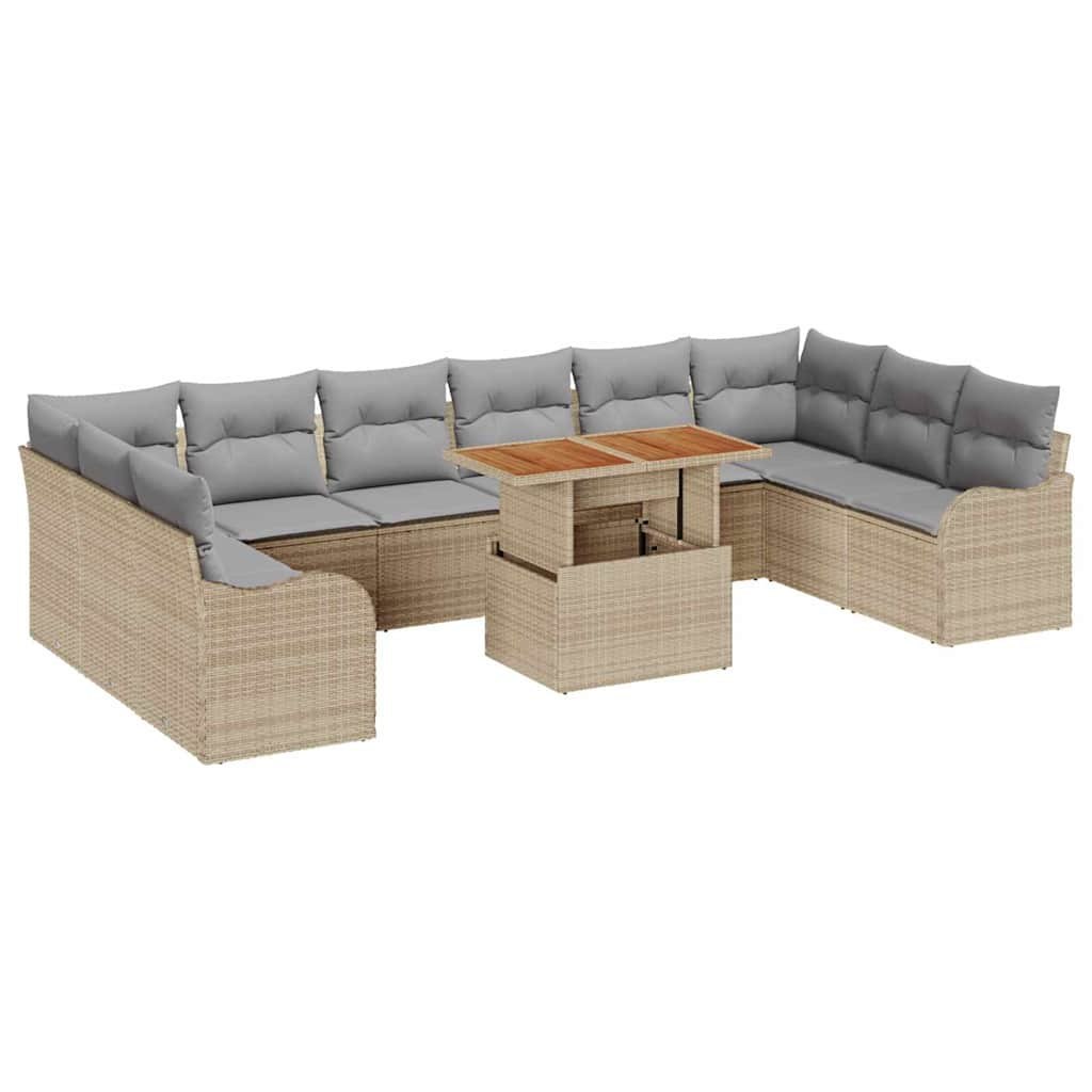 Zestaw Sof na Ogród 11 pcs beżowo-jasnoszary 100 x 55 x 73 cm Lumarko!