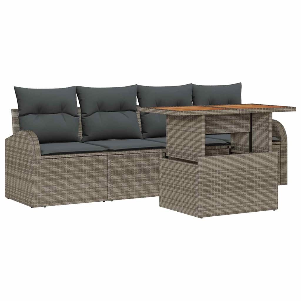 Zestaw Sof na Ogród z poduszką 5 pcs Szary 100 x 55 x 73 cm Lumarko!