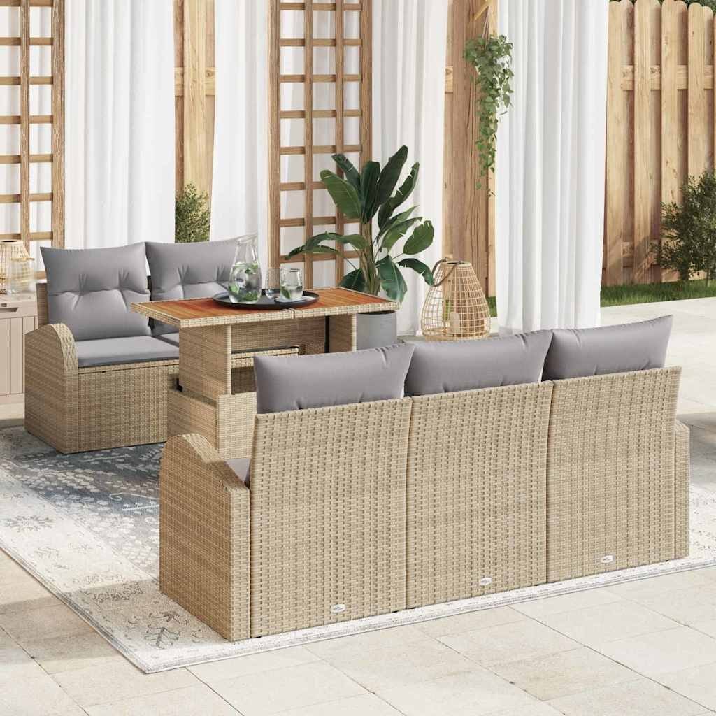 Zestaw Sof na Ogród 6 pcs beżowo-jasnoszary 100 x 55 x 73 cm Lumarko!
