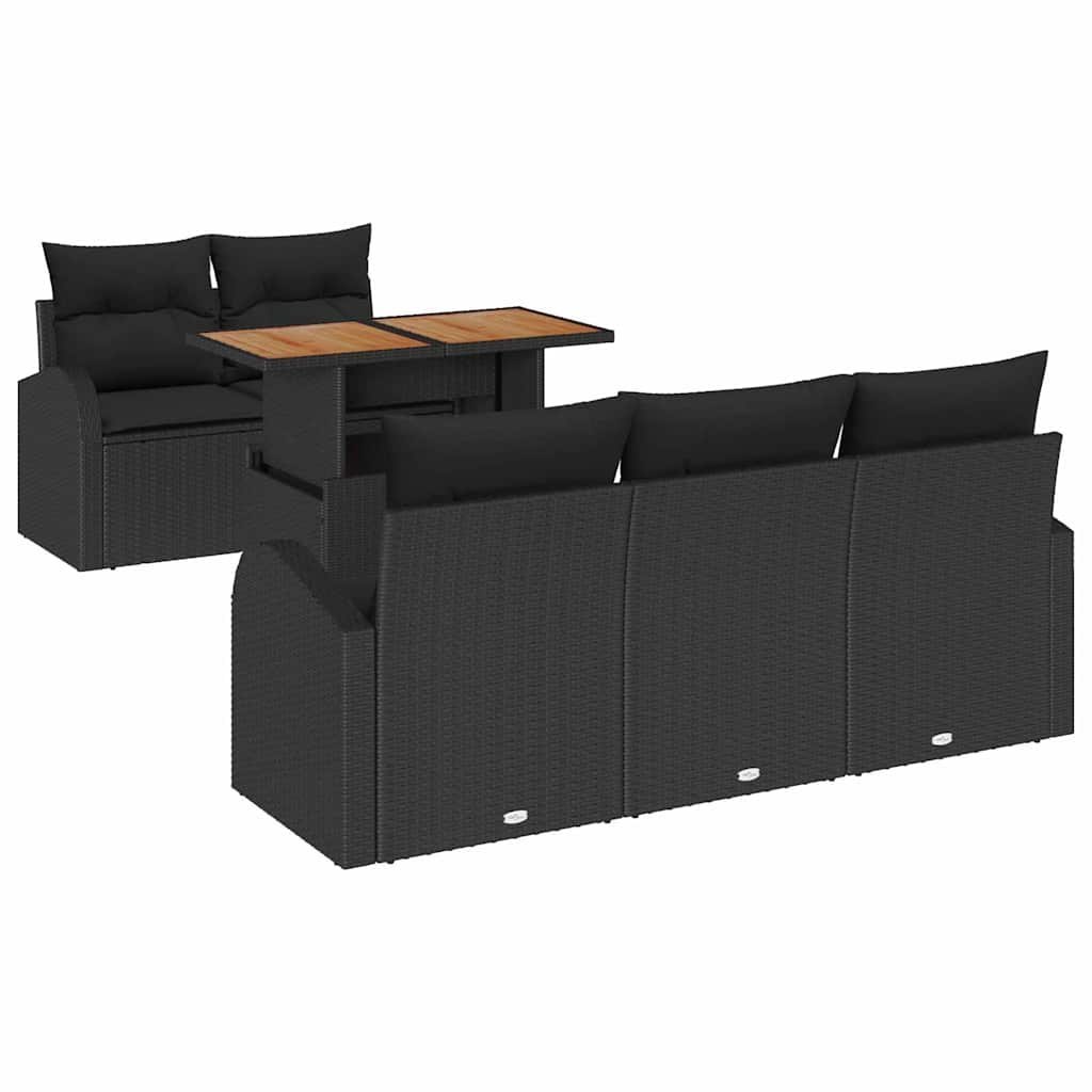Zestaw Sof na Ogród z poduszką 6 pcs Czarny 100 x 55 x 73 cm Lumarko!
