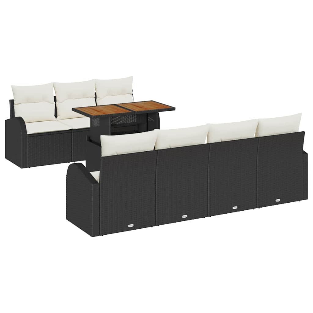 Zestaw Sof na Ogród 8 pcs Czarny i kremowy 100 x 55 x 73 cm Lumarko!