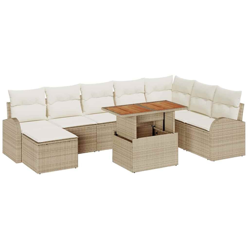 Zestaw Sof na Ogród z poduszką 9 pcs beżowo-kremowy Lumarko!