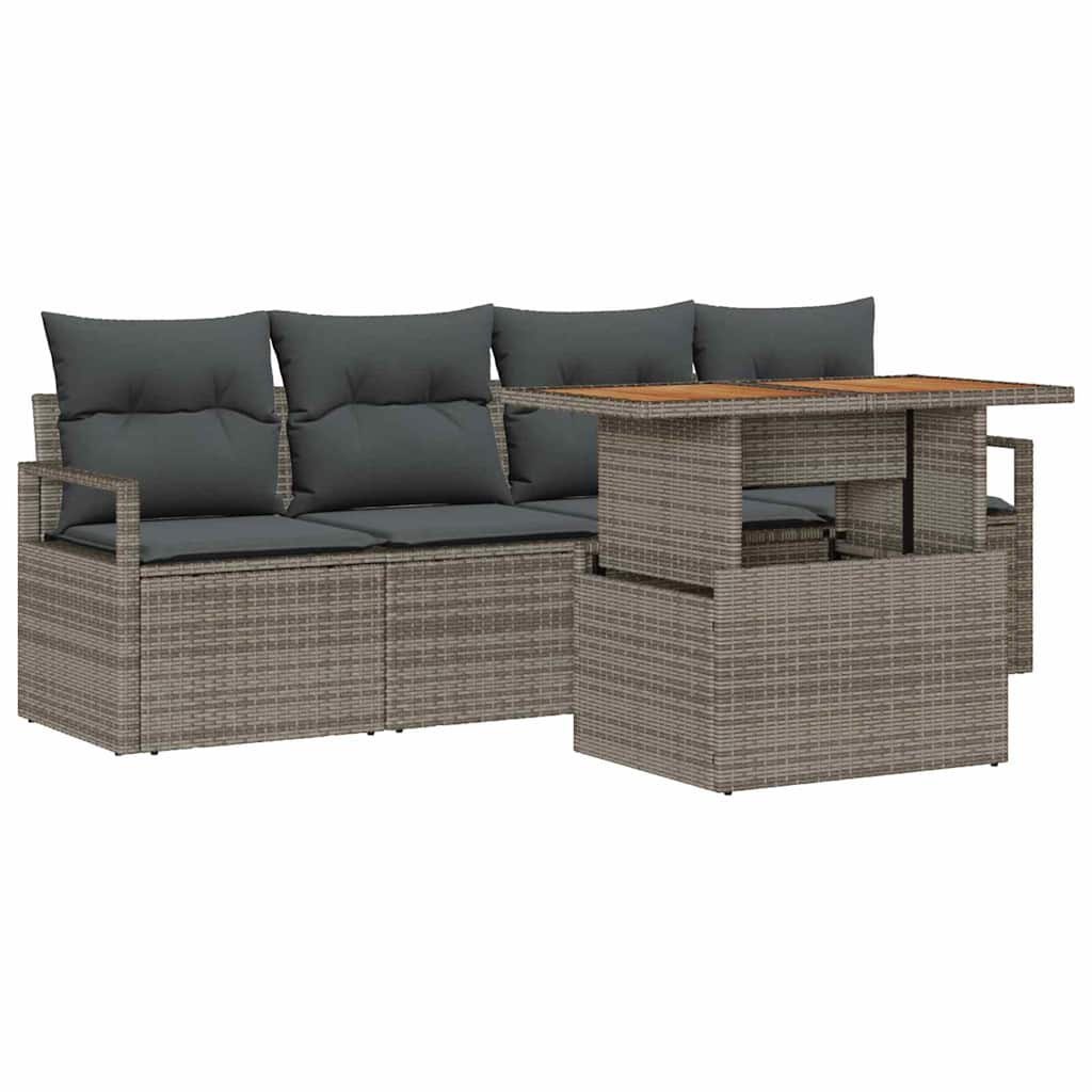 Zestaw Sof na Ogród z poduszką 5 pcs Szary 100 x 55 x 73 cm Lumarko!