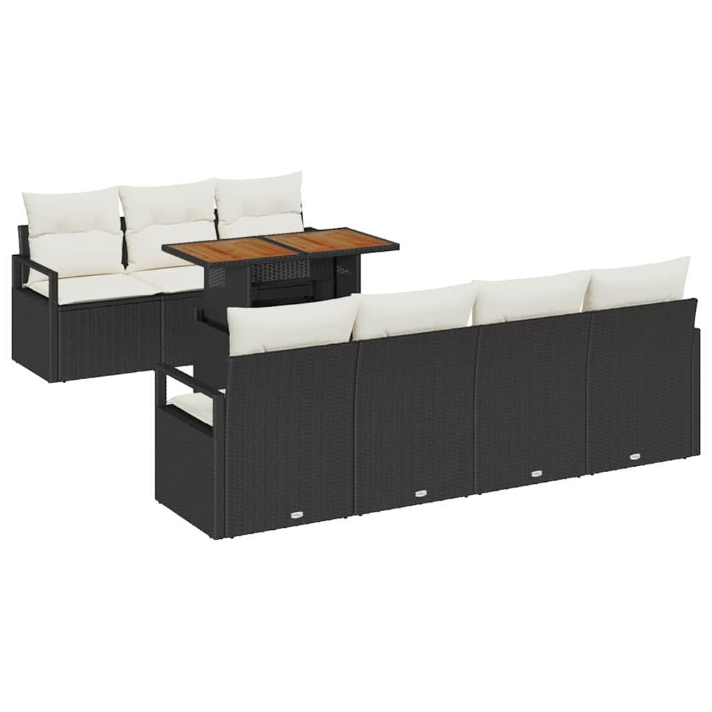 Zestaw Sof na Ogród 8 pcs Czarny, Kremowy 100 x 55 x 73 cm Lumarko!