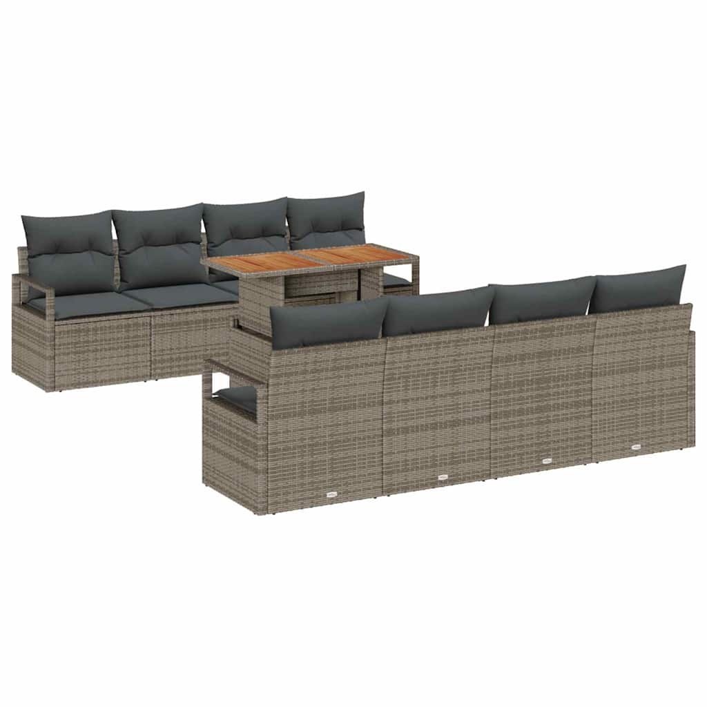 Zestaw Sof na Ogród 9 pcs Szary, Brązowy 100 x 55 x 73 cm Lumarko!