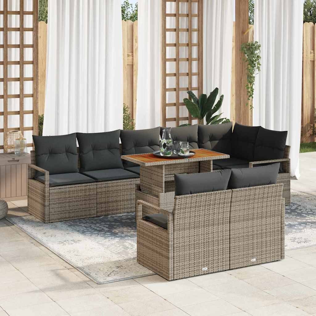 Zestaw Sof na Ogród 9 pcs Szary, Brązowy 100 x 55 x 73 cm Lumarko!