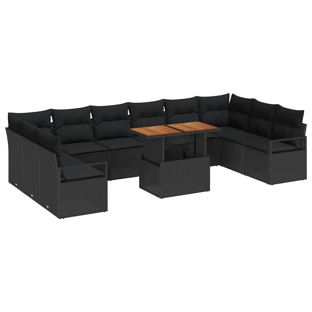 Zestaw Sof na Ogród 11 pcs Czarny, Brązowy 100 x 55 x 73 cm Lumarko!