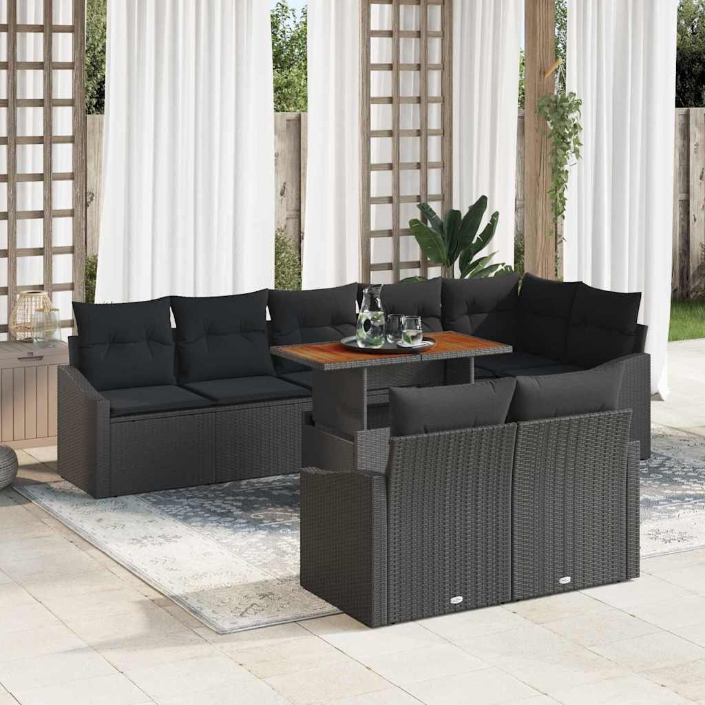 Zestaw Sof na Ogród 9 pcs Czarny, Brązowy 100 x 55 x 73 cm Lumarko!
