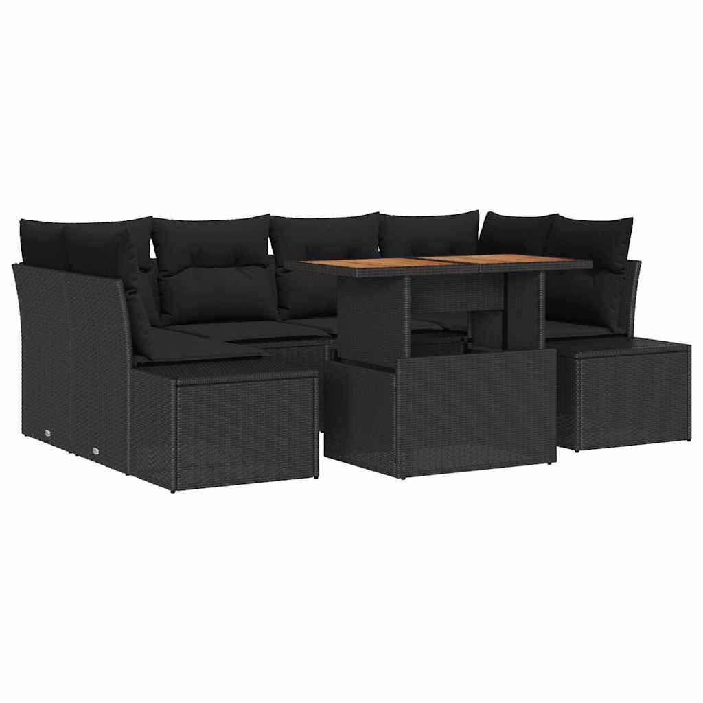 Zestaw do jadalni w ogrodzie z poduszką 7 pcs Czarny, Brązowy Lumarko!