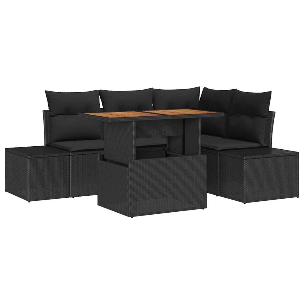 Zestaw Sof na Ogród 5 pcs Czarny, Brązowy 100 x 55 x 73 cm Lumarko!