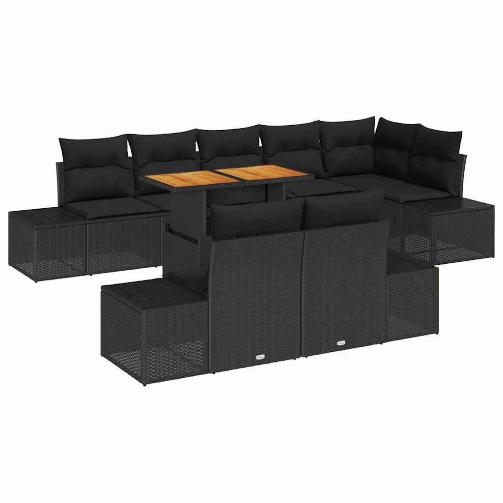 Zestaw do jadalni w ogrodzie z poduszką 9 pcs Czarny, Brązowy Lumarko!