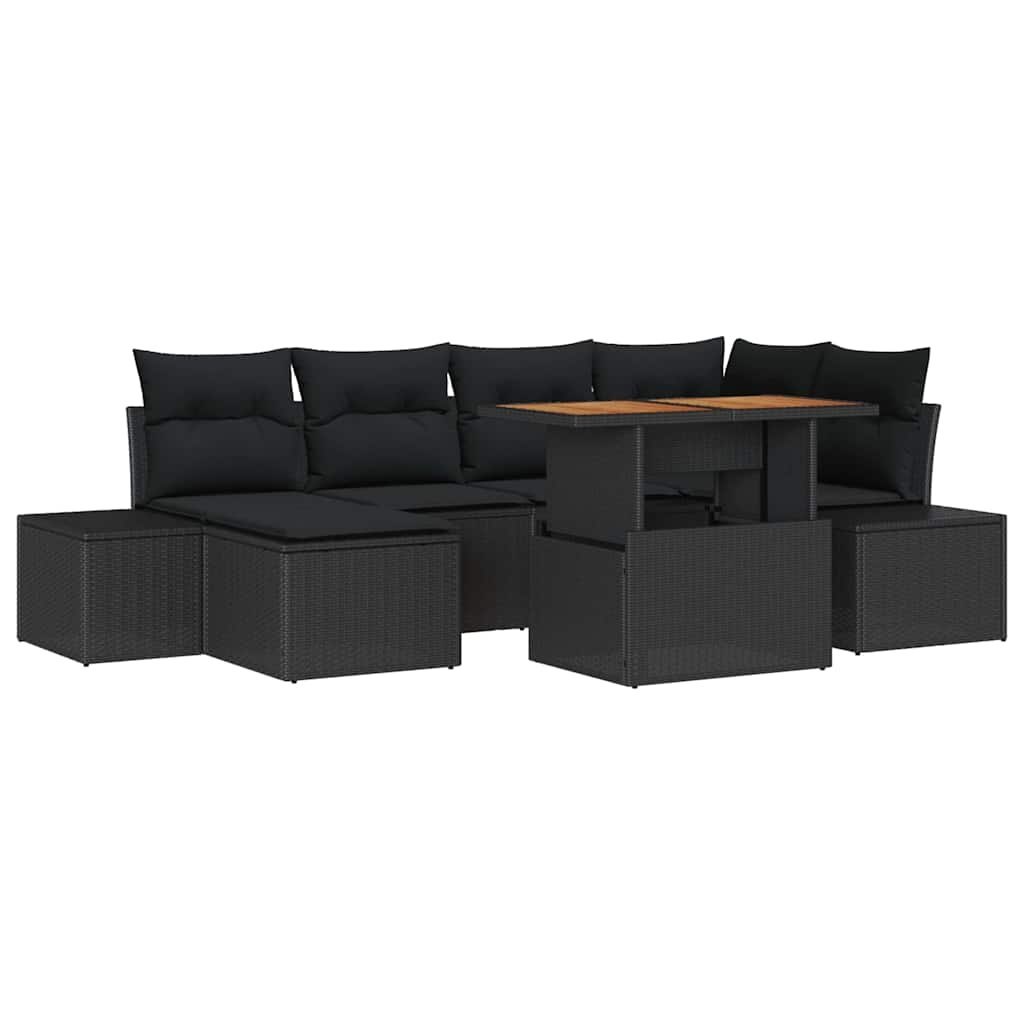 Zestaw do jadalni w ogrodzie z poduszką 7 pcs Czarny, Brązowy Lumarko!