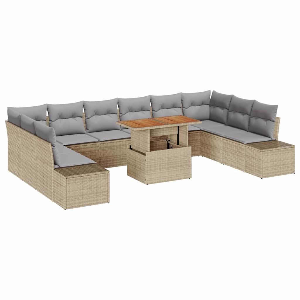 Zestaw Sof na Ogród 11 pcs Szary Beżowy 100 x 55 x 73 cm Lumarko!