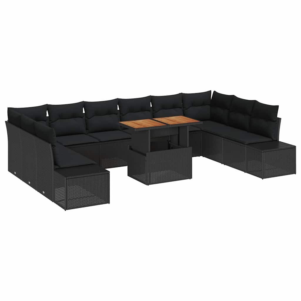 Zestaw Sof na Ogród 11 pcs Czarny, Brązowy 100 x 55 x 73 cm Lumarko!