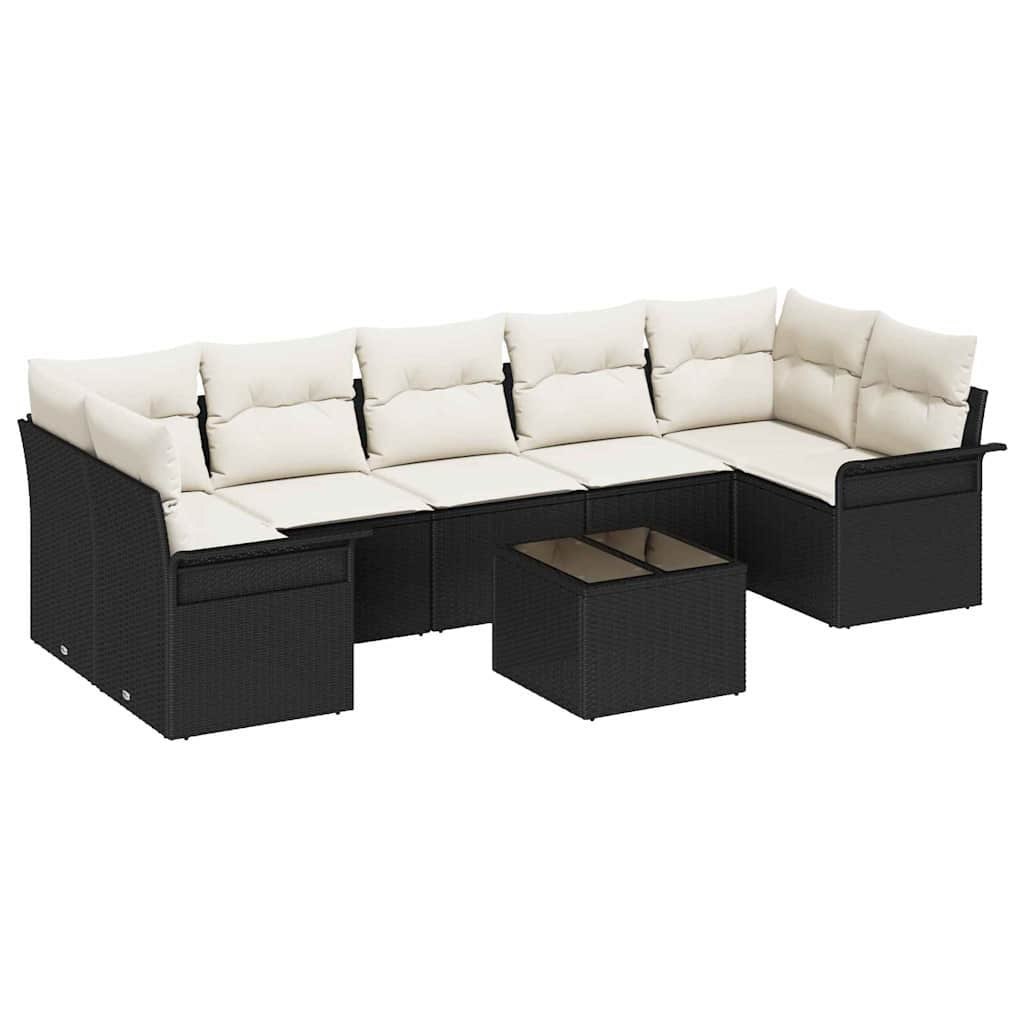 Zestaw Sof na Ogród 8 pcs Czarny, Kremowy 55 x 55 x 37 cm Lumarko!