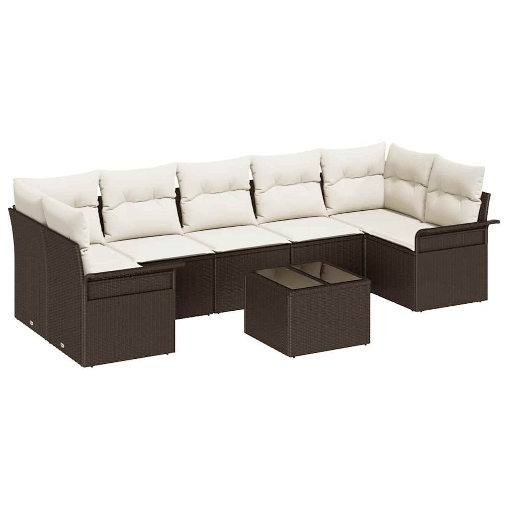 Zestaw Sof na Ogród 8 pcs Brązowy, kremowy 55 x 55 x 37 cm Lumarko!