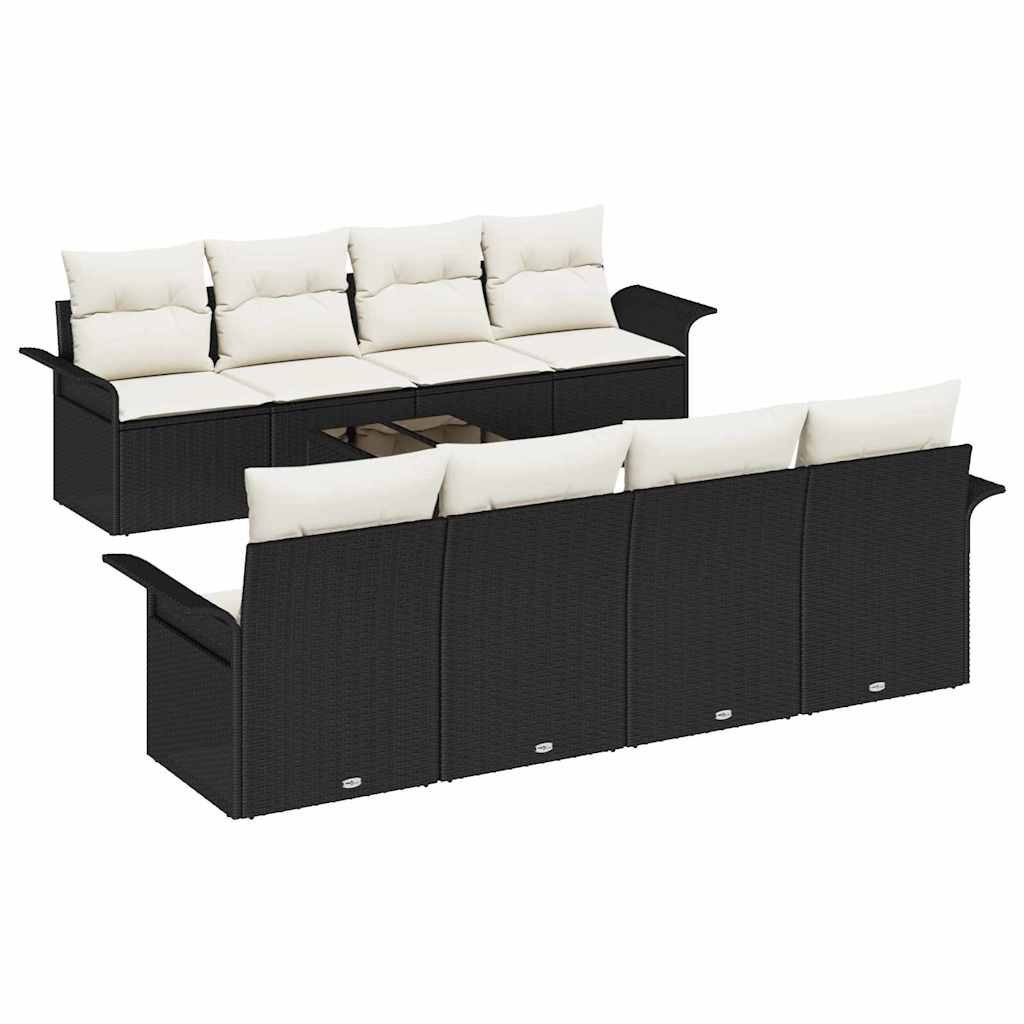 Zestaw Sof na Ogród 9 pcs Czarny, Kremowy 55 x 55 x 37 cm Lumarko!