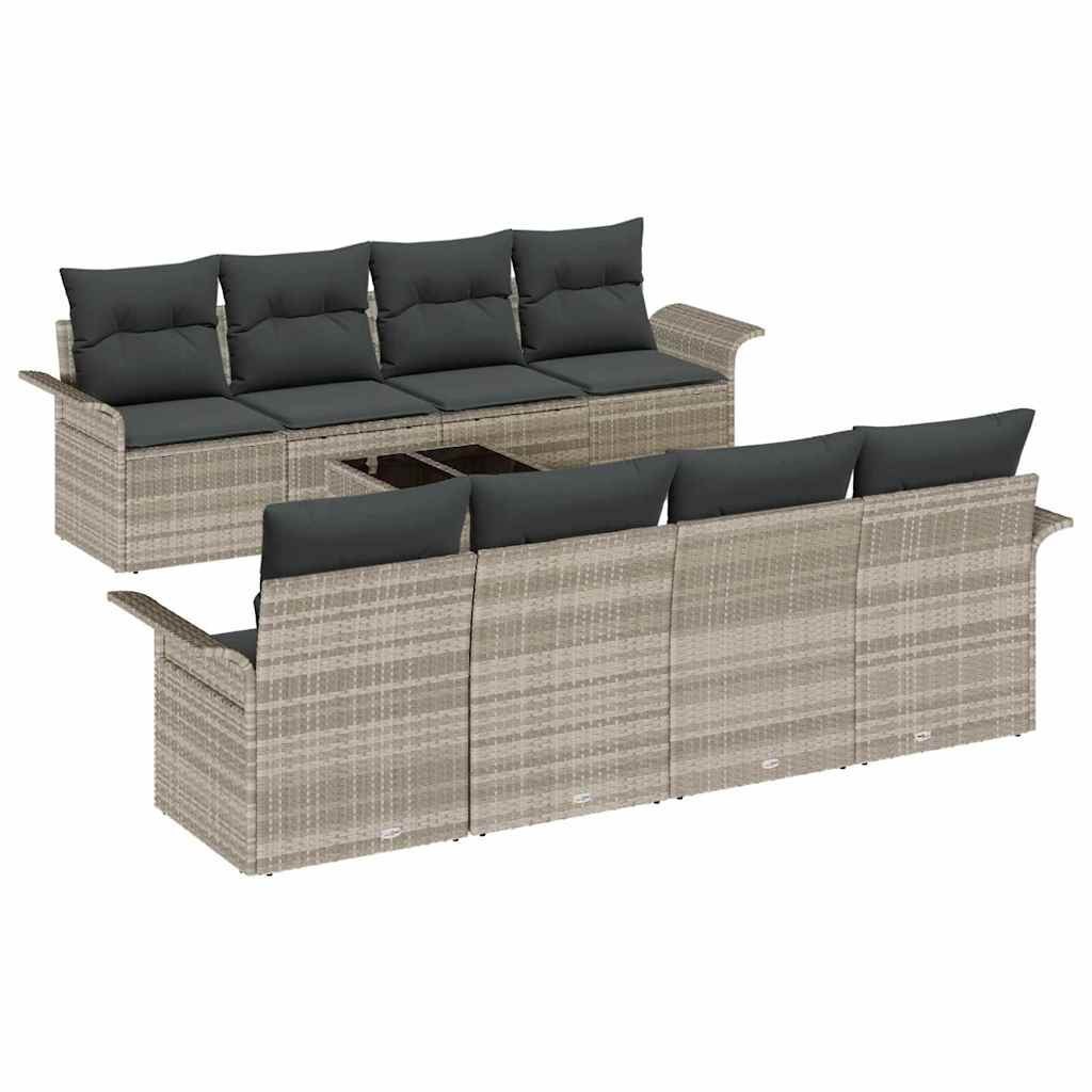 Zestaw Sof na Ogród 9 pcs Jasny szary 55 x 55 x 37 cm Lumarko!