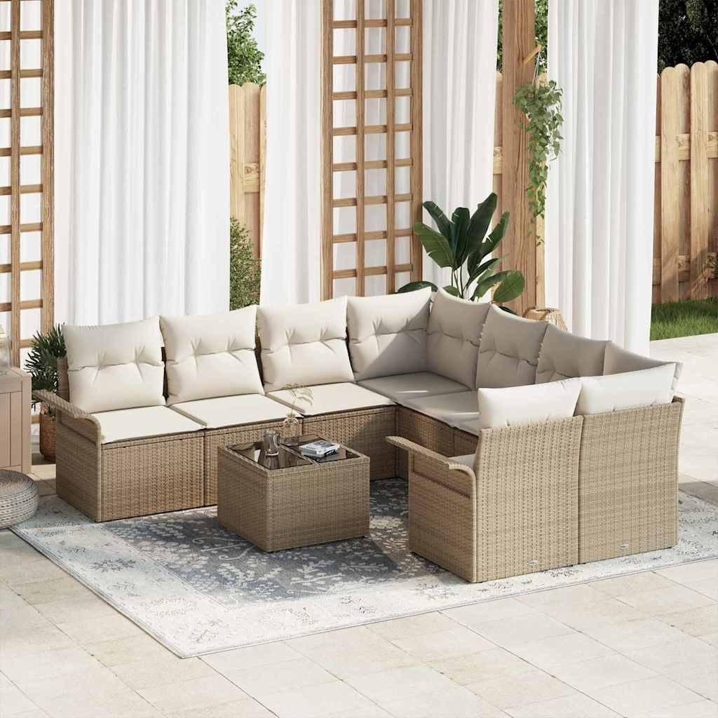 Zestaw Sof na Ogród 9 pcs Beż, Kremowy 55 x 55 x 37 cm Lumarko!