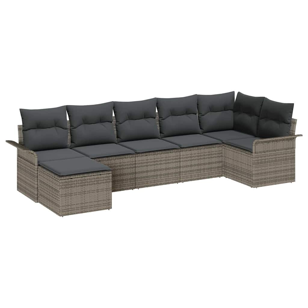 Zestaw Sof na Ogród z poduszką 7 pcs Szary Polirattan Lumarko!