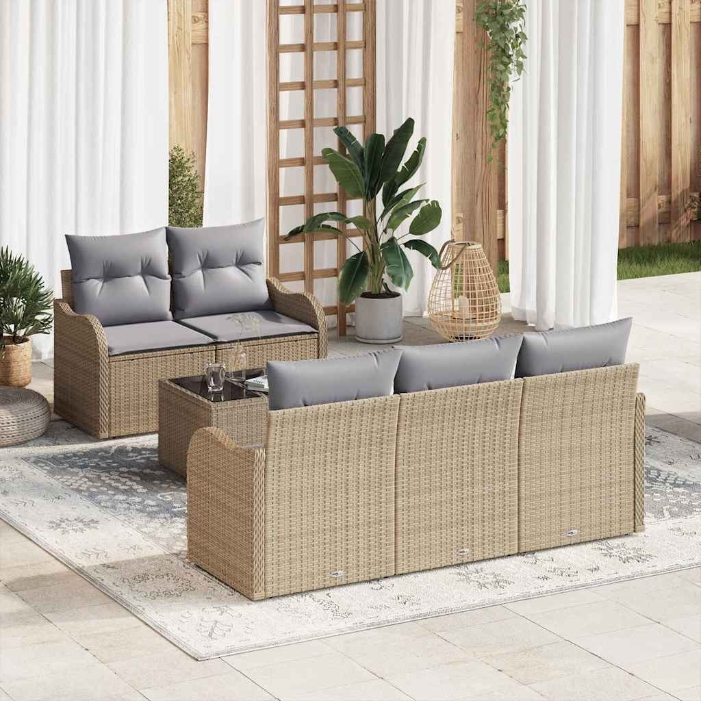 Zestaw Sof na Ogród 6 pcs Beżowy i jasnoszary 55 x 55 x 37 cm Lumarko!