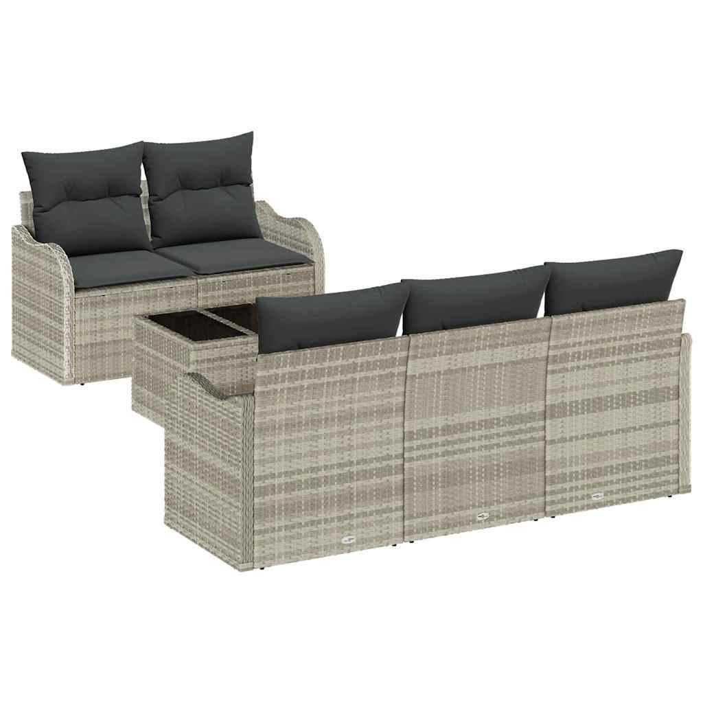 Zestaw Sof na Ogród z poduszką 6 pcs Jasnoszary 55 x 55 x 37 cm Lumarko!